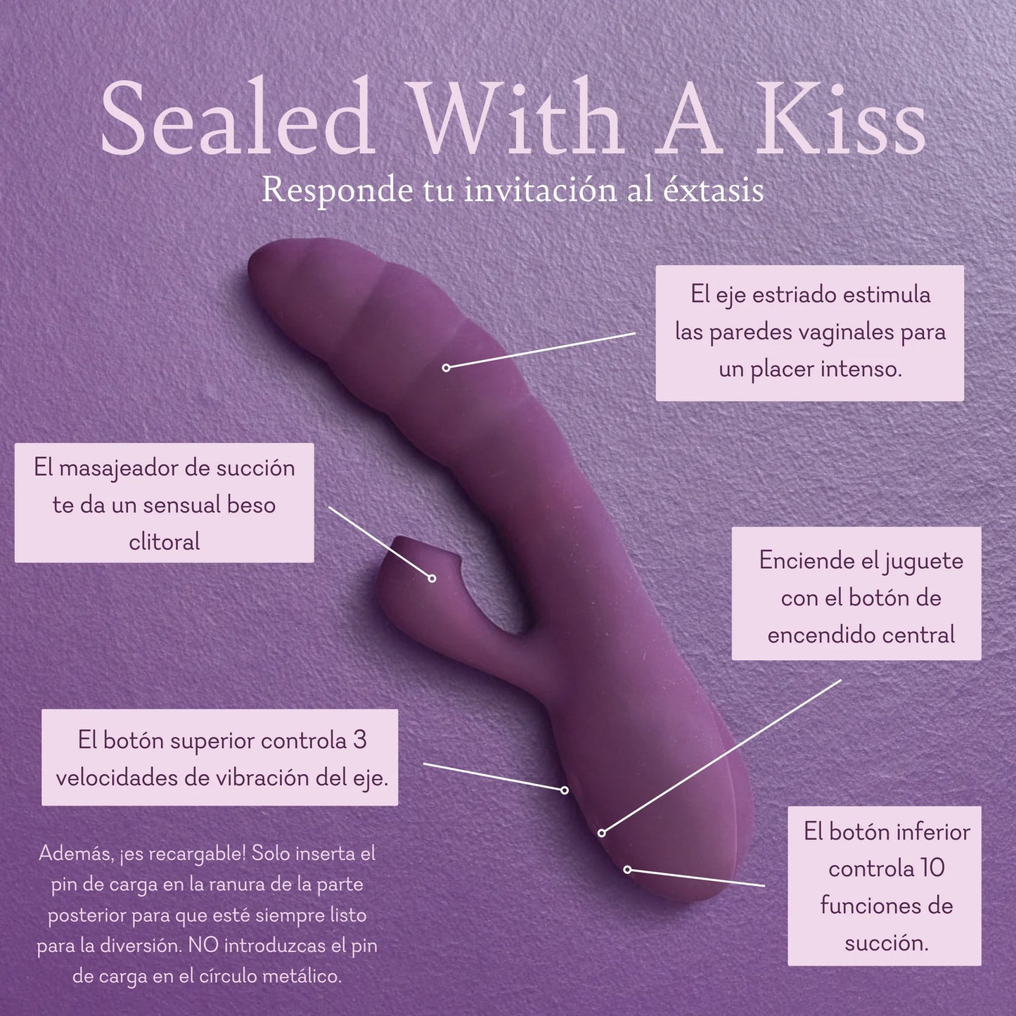 Sealed with a Kiss (Vibrador de doble acción con masajeador succionador)