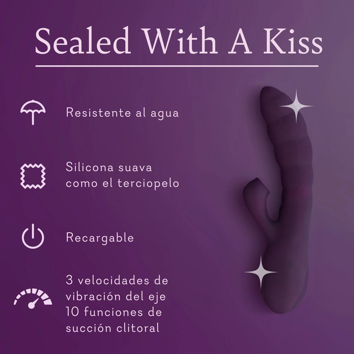 Sealed with a Kiss (Vibrador de doble acción con masajeador succionador)